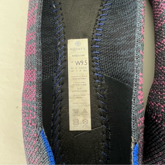 ROTHY’S The Point Magenta Heather Purple Blue Pointed Toe Slip On Flats Sz 9.5 - Picture 11 of 15